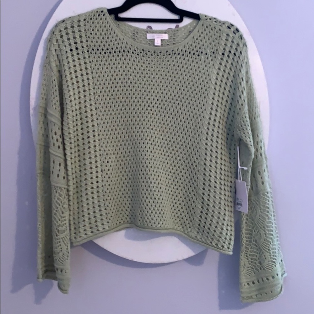 Pale green cropped sweater